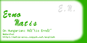 erno matis business card